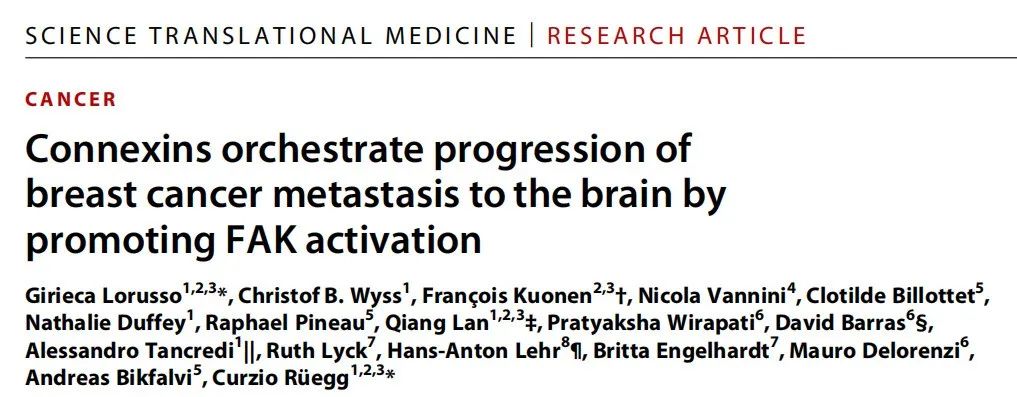 Science子刊：揭開乳腺癌的腦轉(zhuǎn)移通路，并提出潛在治療策略