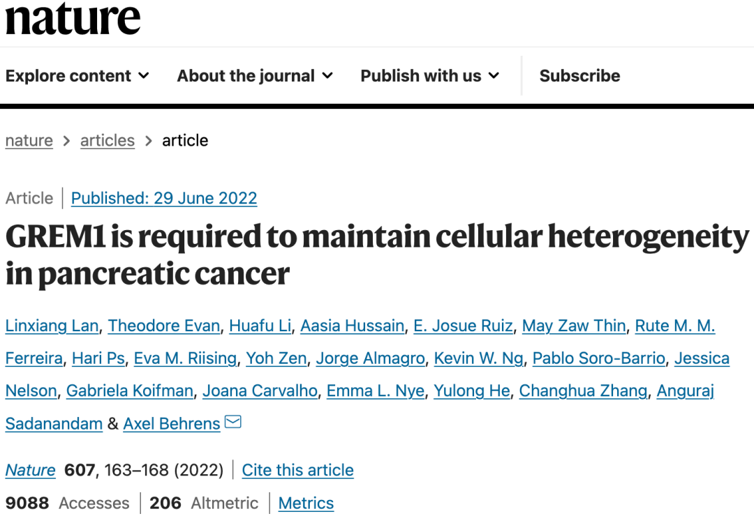 Nature：一個(gè)基因讓胰腺癌“改邪歸正”！