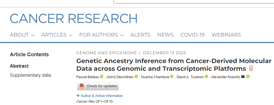 Cancer Res：科學(xué)家開發(fā)出能解碼癌癥祖先血統(tǒng)的新型軟件